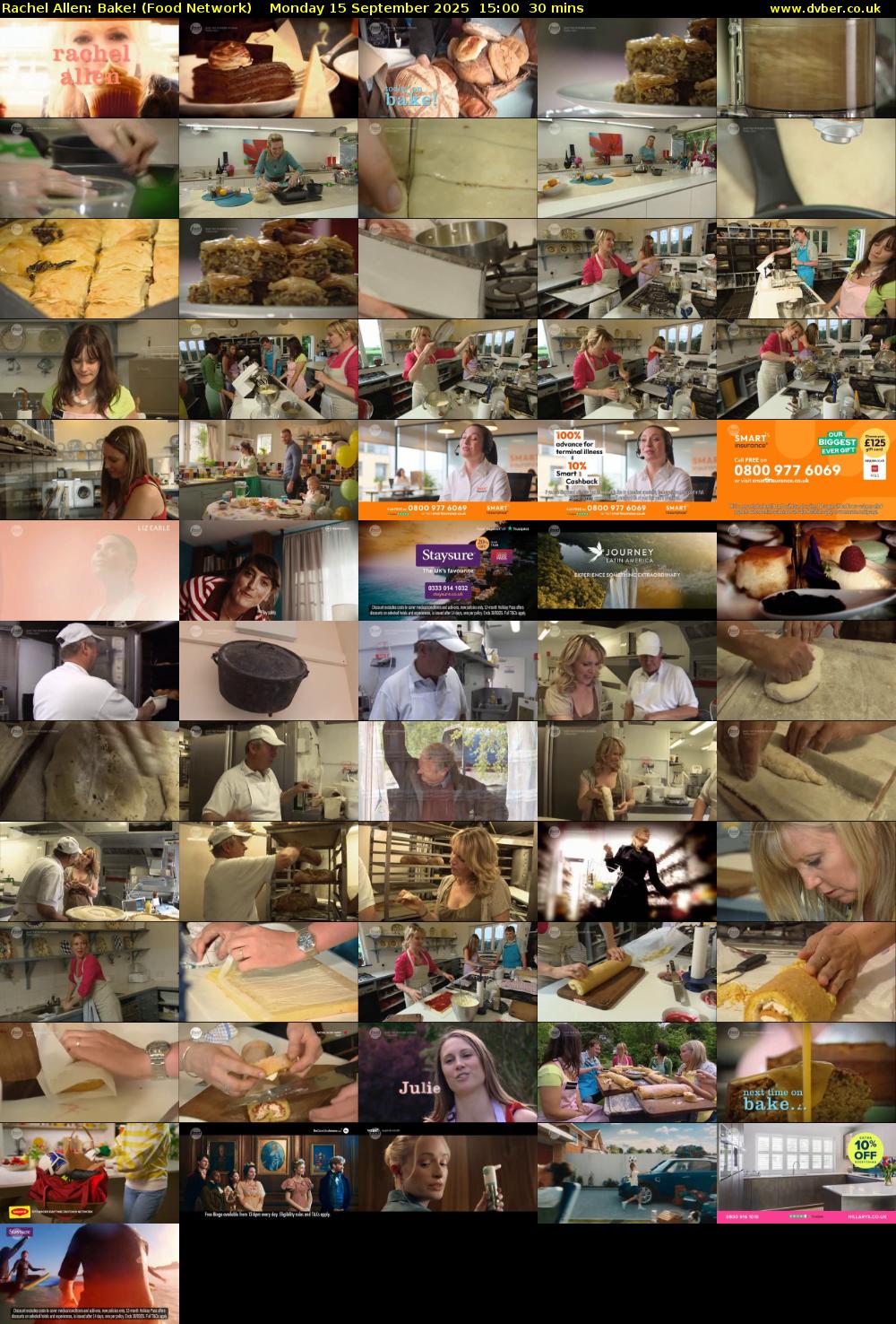 Rachel Allen: Bake! (Food Network) Monday 15 September 2025 15:00 - 15:30