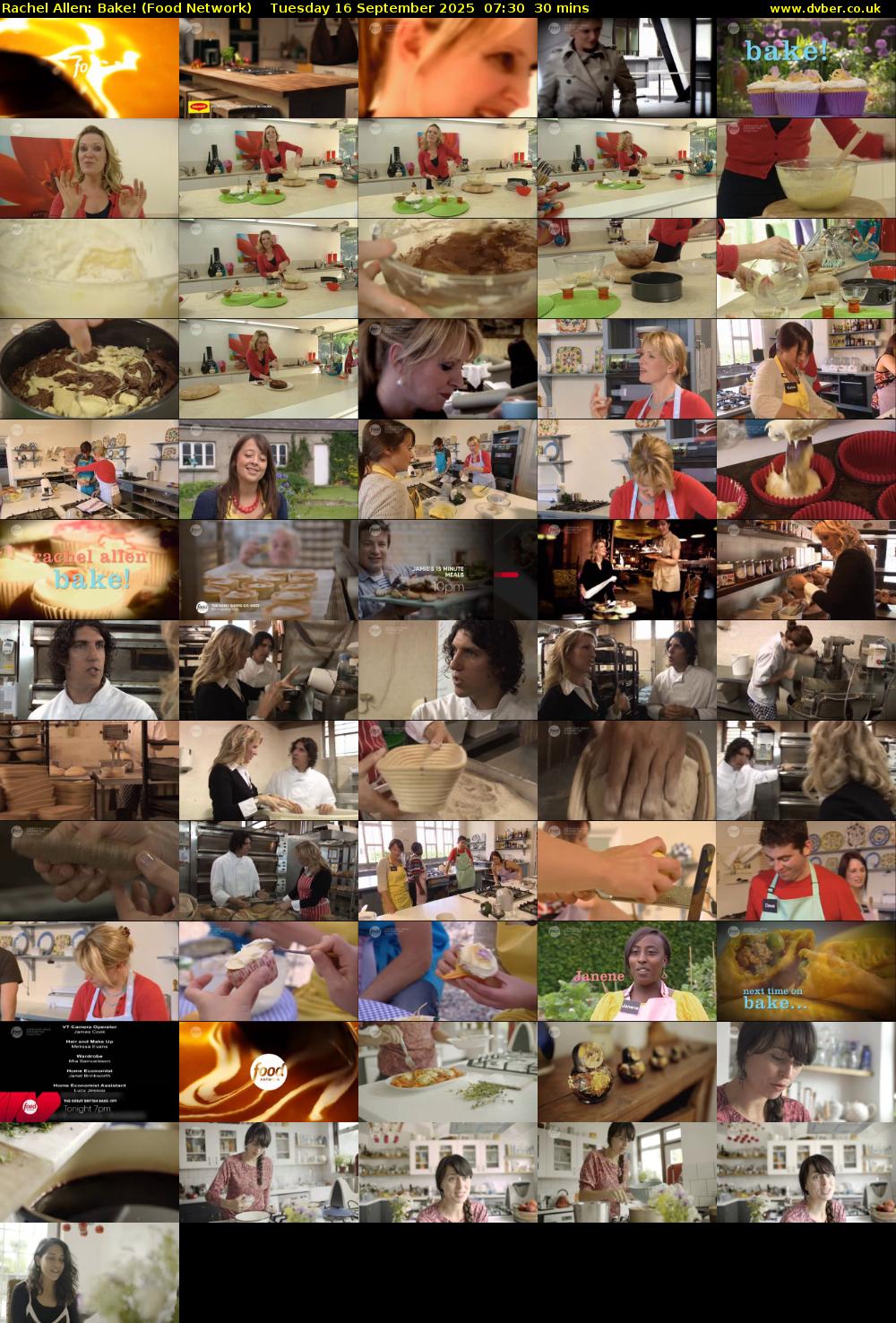 Rachel Allen: Bake! (Food Network) Tuesday 16 September 2025 07:30 - 08:00