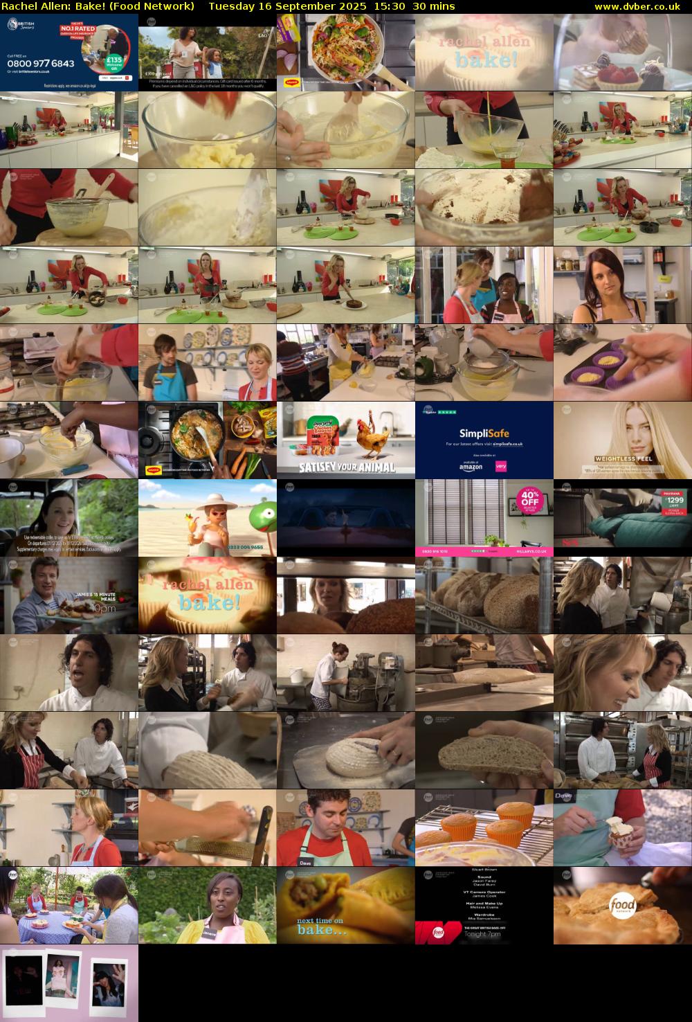 Rachel Allen: Bake! (Food Network) Tuesday 16 September 2025 15:30 - 16:00