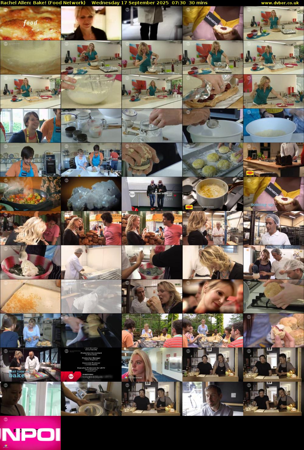 Rachel Allen: Bake! (Food Network) Wednesday 17 September 2025 07:30 - 08:00