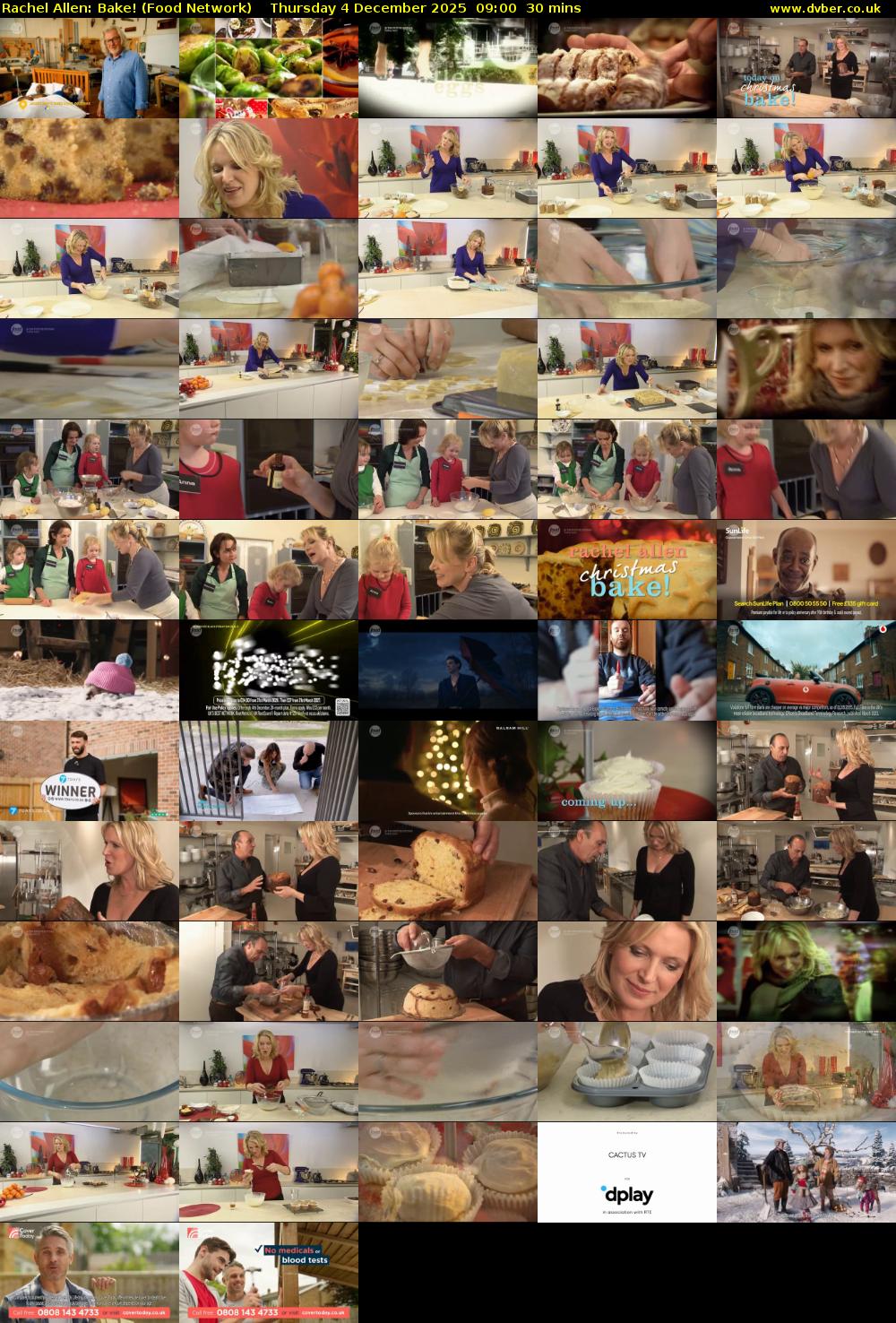 Rachel Allen: Bake! (Food Network) Thursday 4 December 2025 09:00 - 09:30