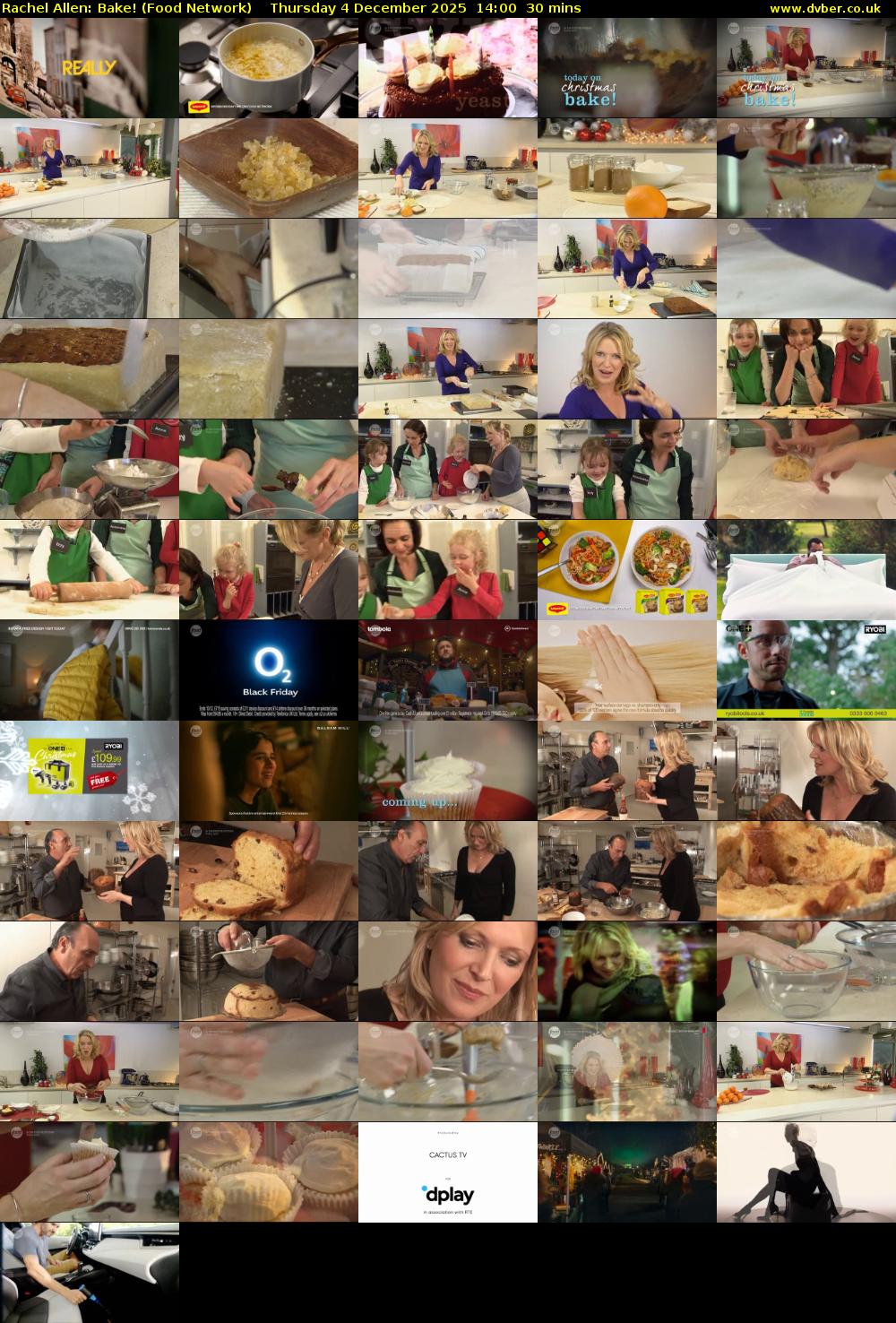 Rachel Allen: Bake! (Food Network) Thursday 4 December 2025 14:00 - 14:30