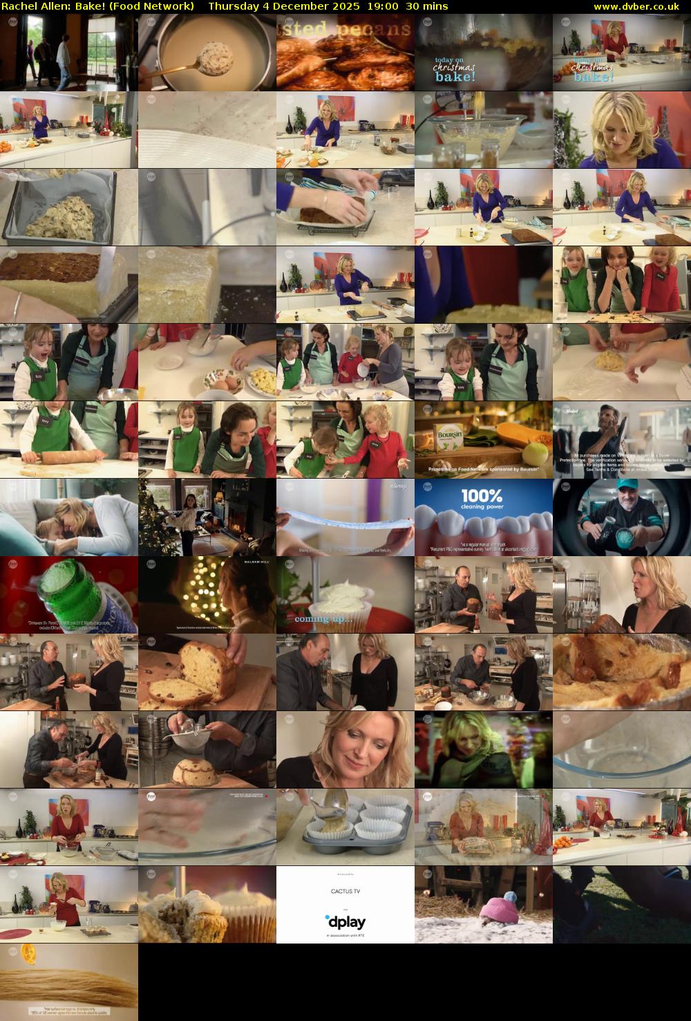 Rachel Allen: Bake! (Food Network) Thursday 4 December 2025 19:00 - 19:30