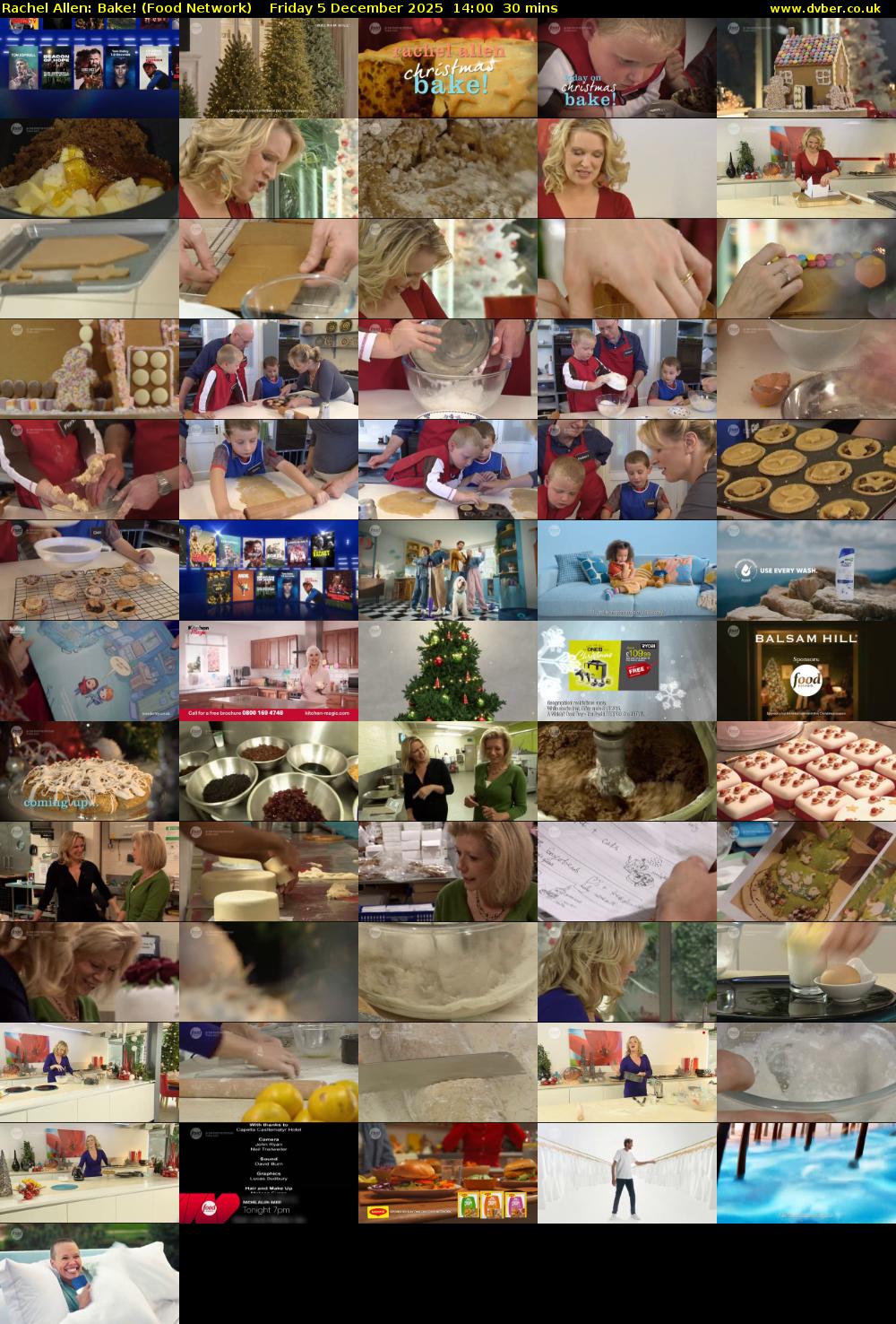 Rachel Allen: Bake! (Food Network) Friday 5 December 2025 14:00 - 14:30