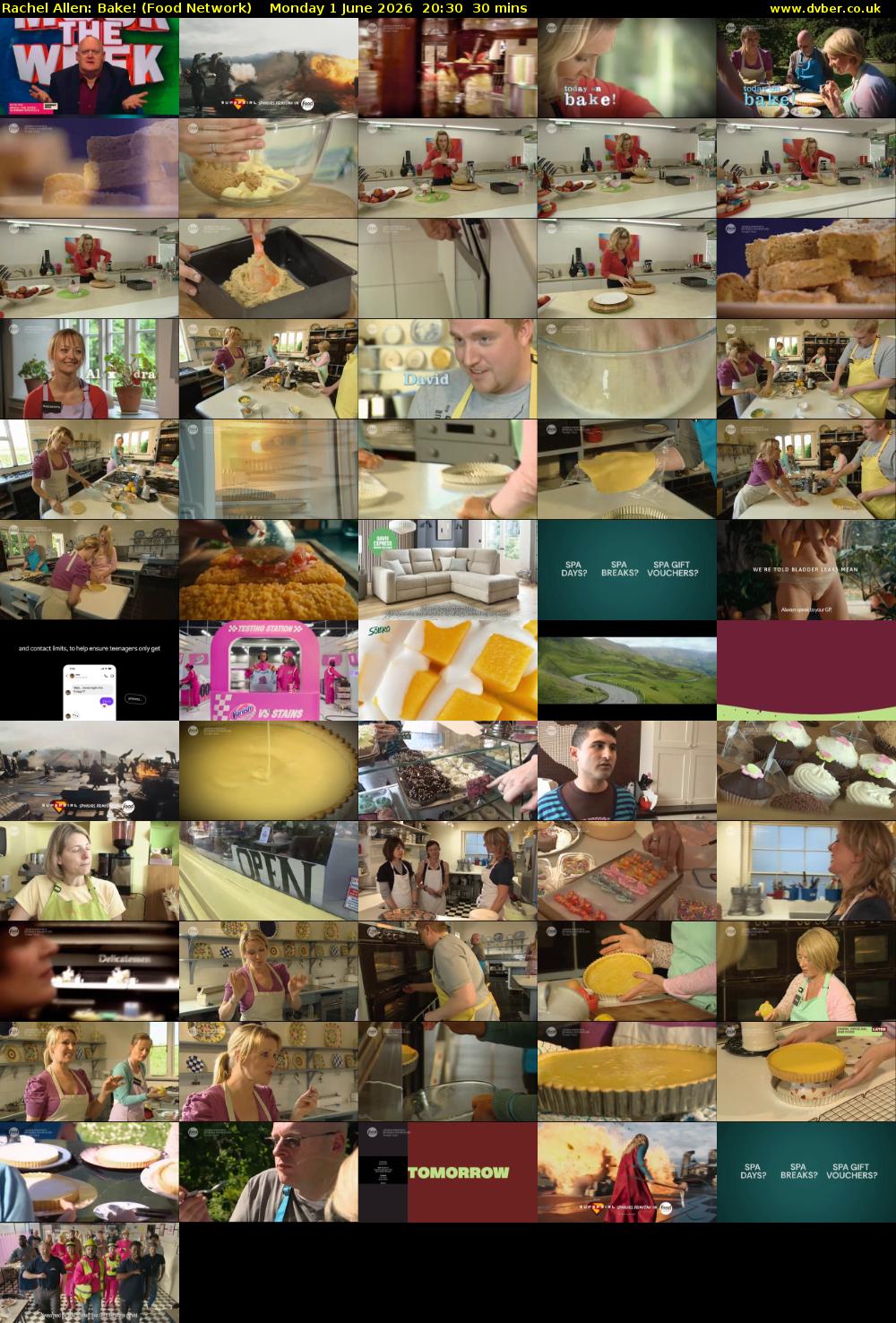 Rachel Allen: Bake! (Food Network) Monday 1 June 2026 20:30 - 21:00