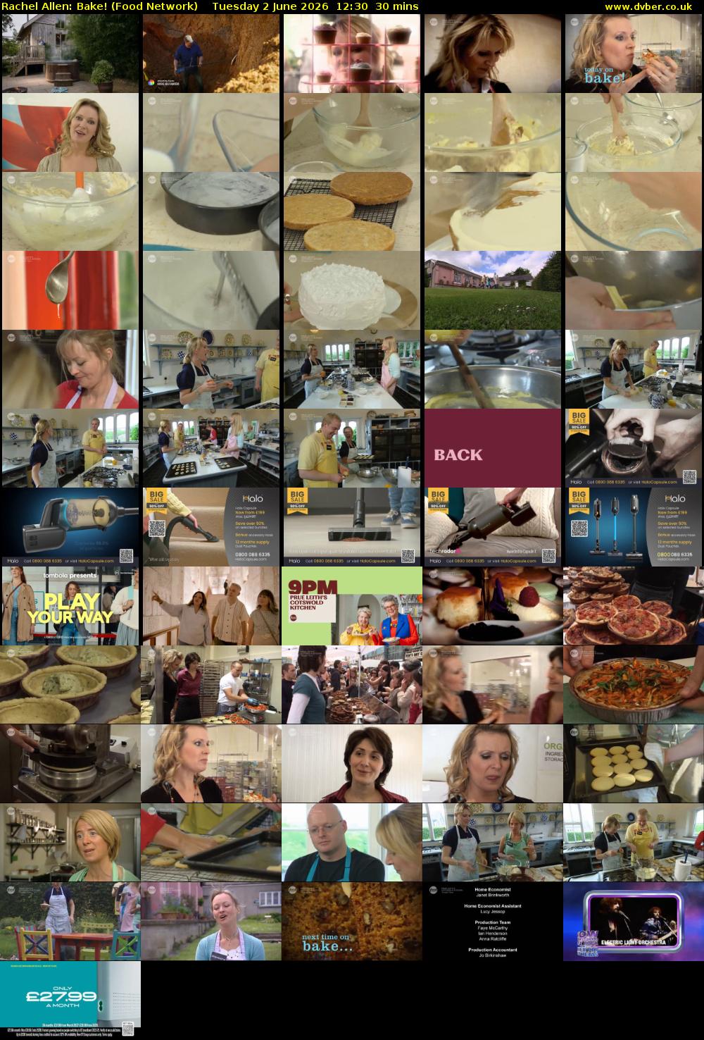Rachel Allen: Bake! (Food Network) Tuesday 2 June 2026 12:30 - 13:00