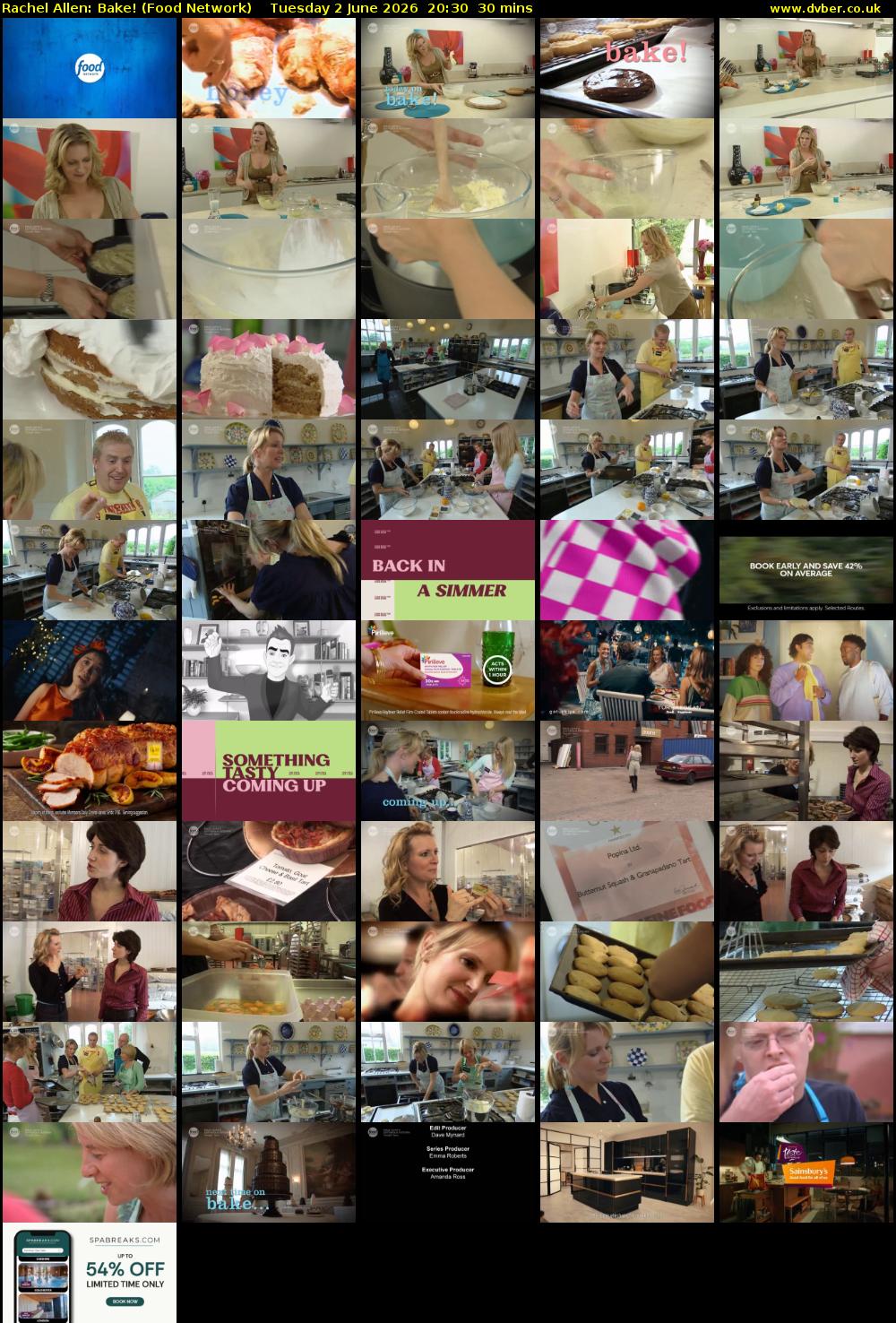Rachel Allen: Bake! (Food Network) Tuesday 2 June 2026 20:30 - 21:00