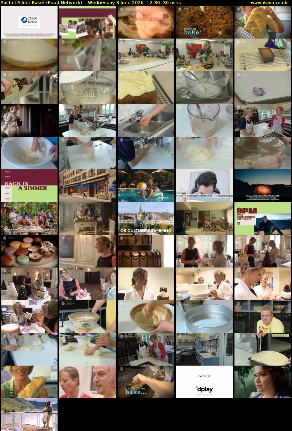 Rachel Allen: Bake! (Food Network) Wednesday 3 June 2026 12:30 - 13:00