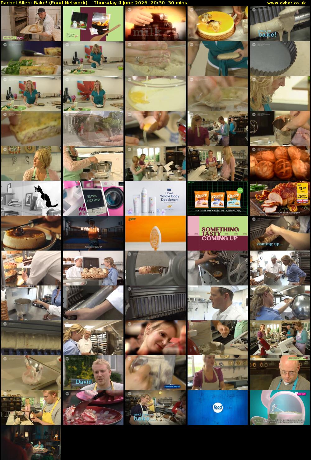 Rachel Allen: Bake! (Food Network) Thursday 4 June 2026 20:30 - 21:00