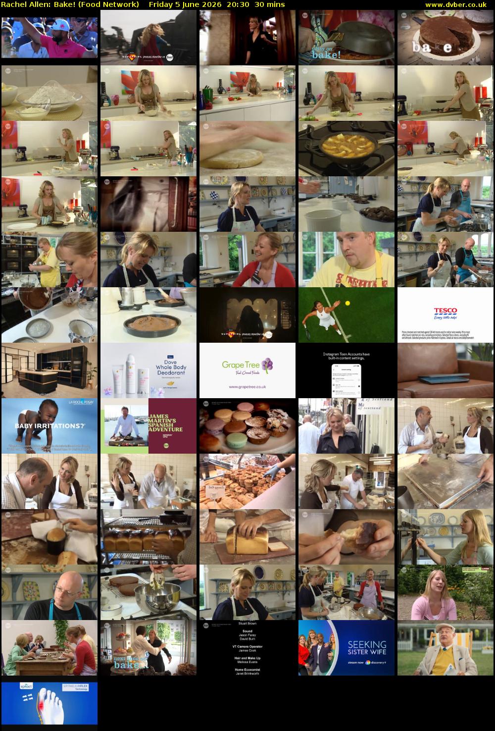 Rachel Allen: Bake! (Food Network) Friday 5 June 2026 20:30 - 21:00