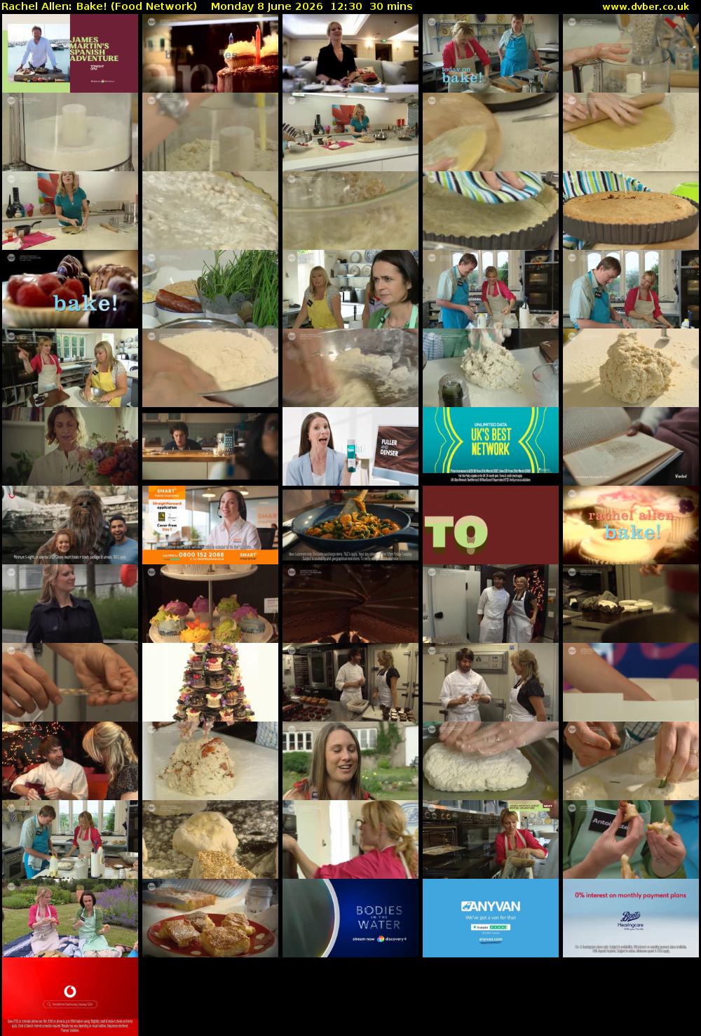 Rachel Allen: Bake! (Food Network) Monday 8 June 2026 12:30 - 13:00