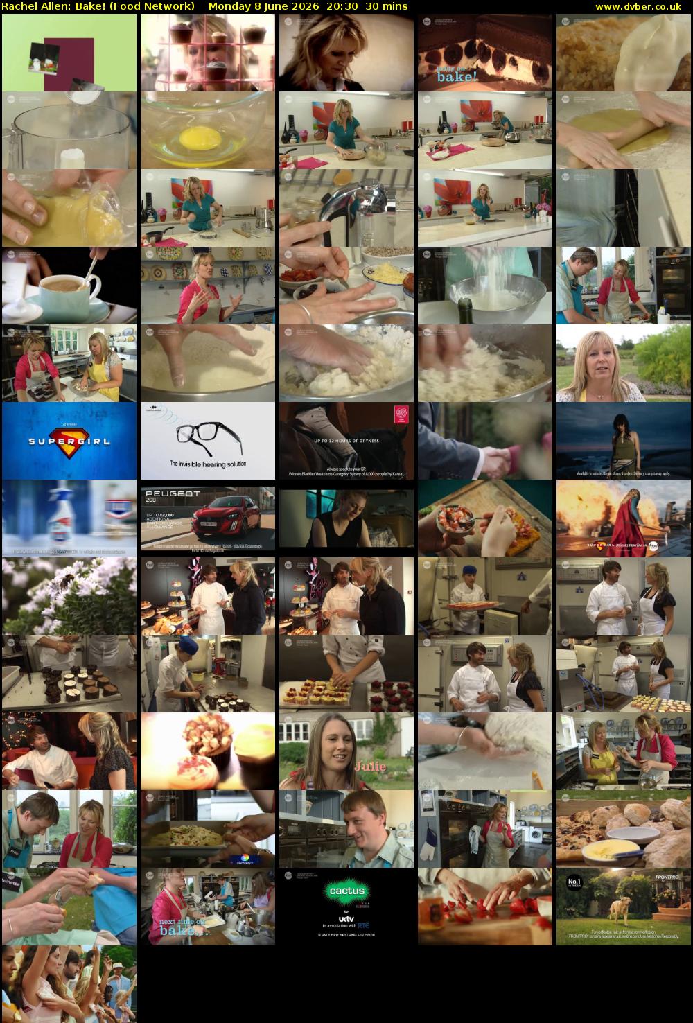 Rachel Allen: Bake! (Food Network) Monday 8 June 2026 20:30 - 21:00