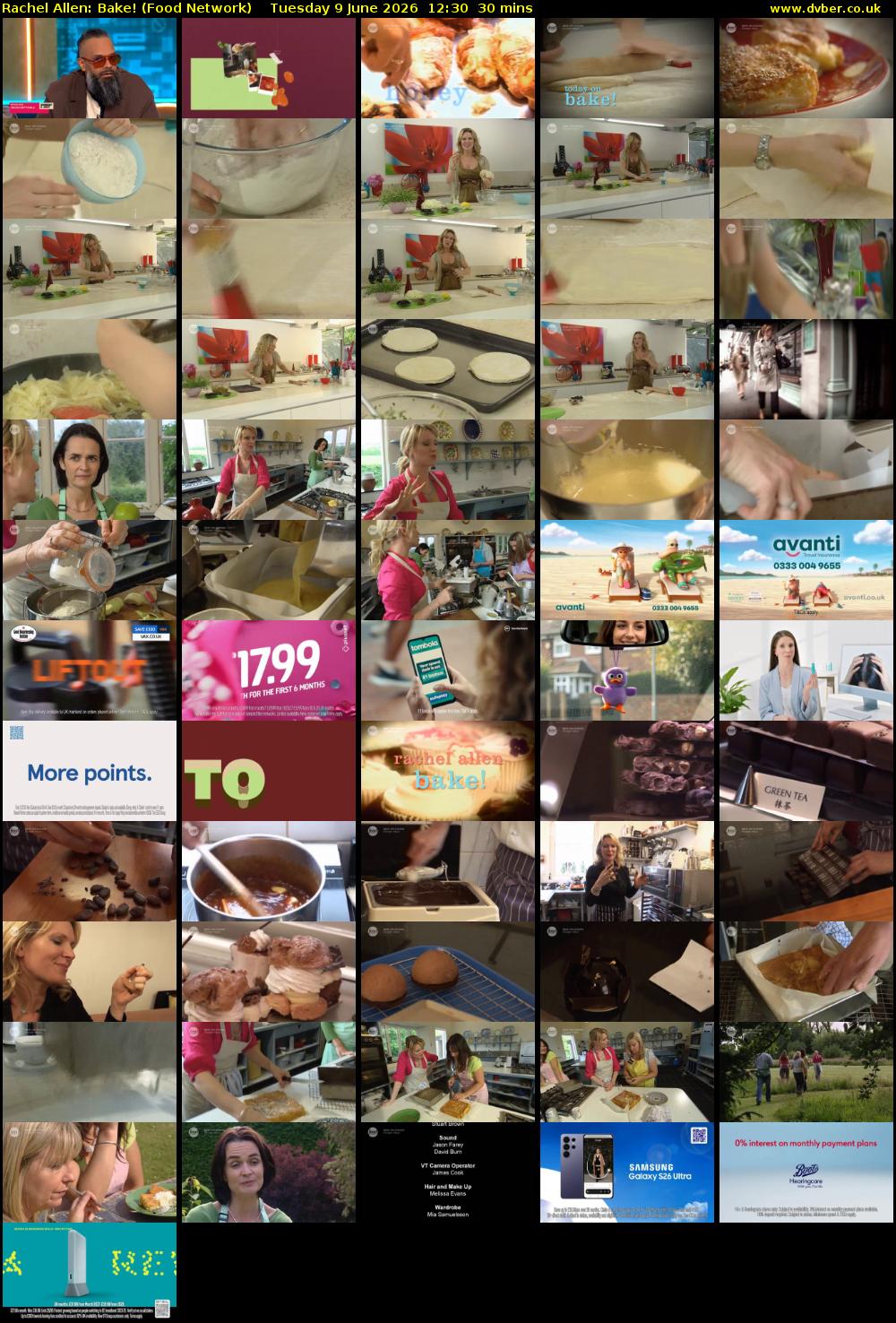 Rachel Allen: Bake! (Food Network) Tuesday 9 June 2026 12:30 - 13:00