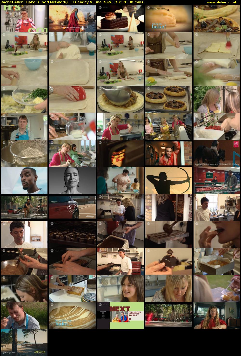 Rachel Allen: Bake! (Food Network) Tuesday 9 June 2026 20:30 - 21:00