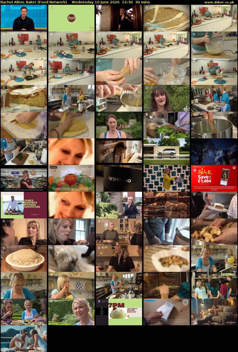 Rachel Allen: Bake! (Food Network) Wednesday 10 June 2026 12:30 - 13:00