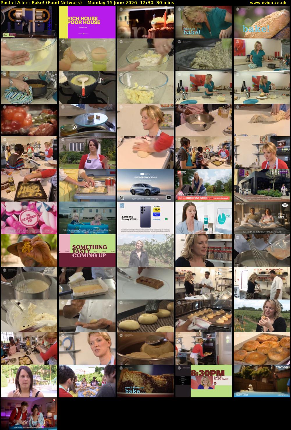 Rachel Allen: Bake! (Food Network) Monday 15 June 2026 12:30 - 13:00