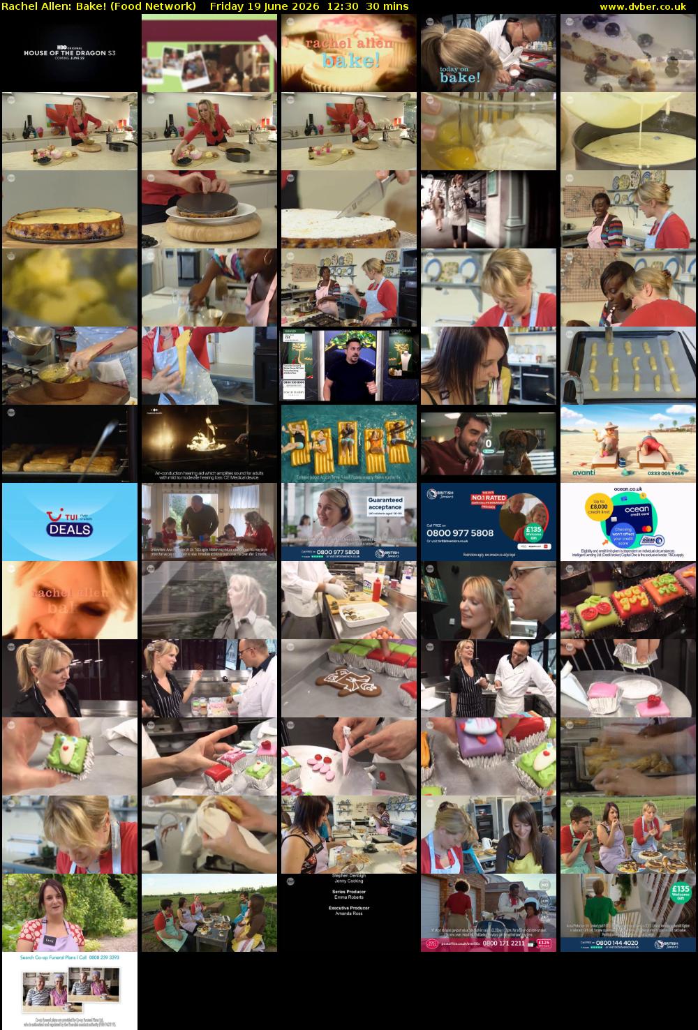 Rachel Allen: Bake! (Food Network) Friday 19 June 2026 12:30 - 13:00