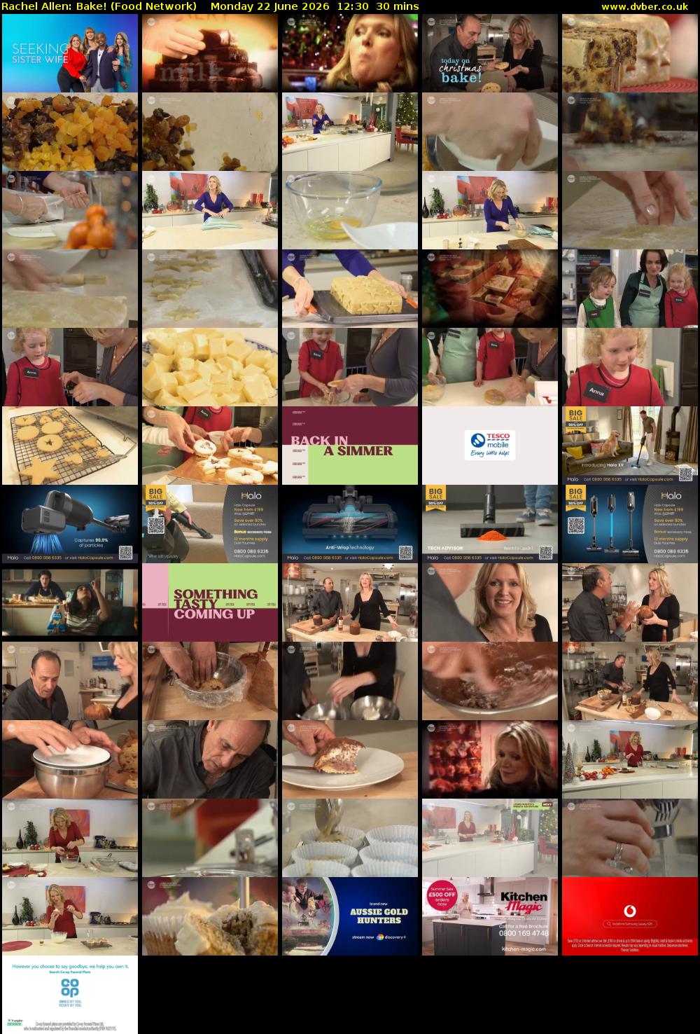 Rachel Allen: Bake! (Food Network) Monday 22 June 2026 12:30 - 13:00