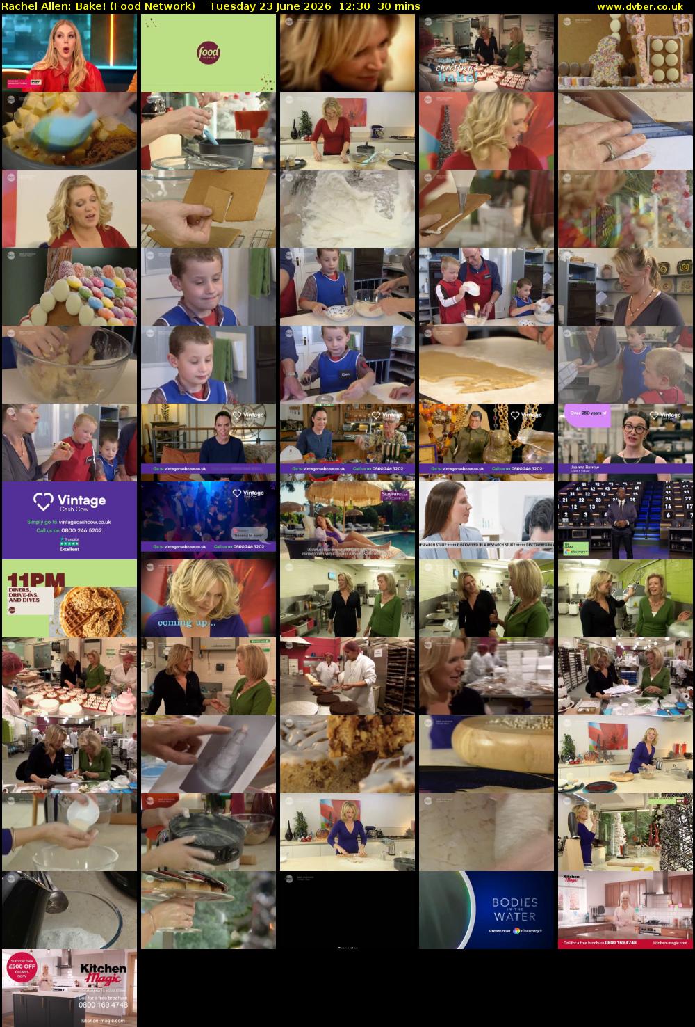 Rachel Allen: Bake! (Food Network) Tuesday 23 June 2026 12:30 - 13:00