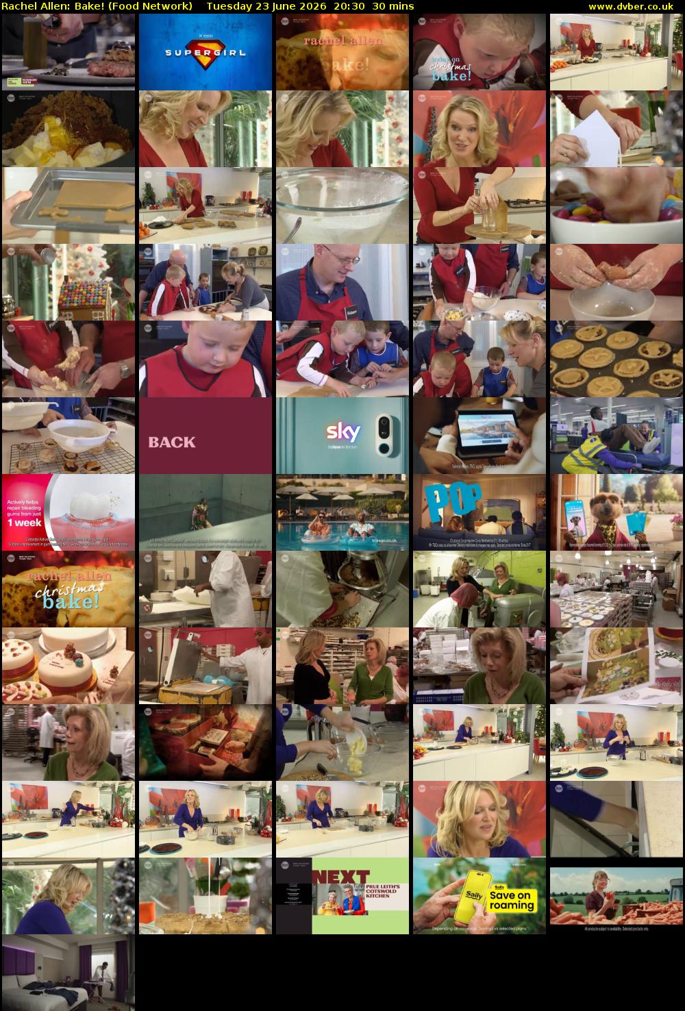 Rachel Allen: Bake! (Food Network) Tuesday 23 June 2026 20:30 - 21:00