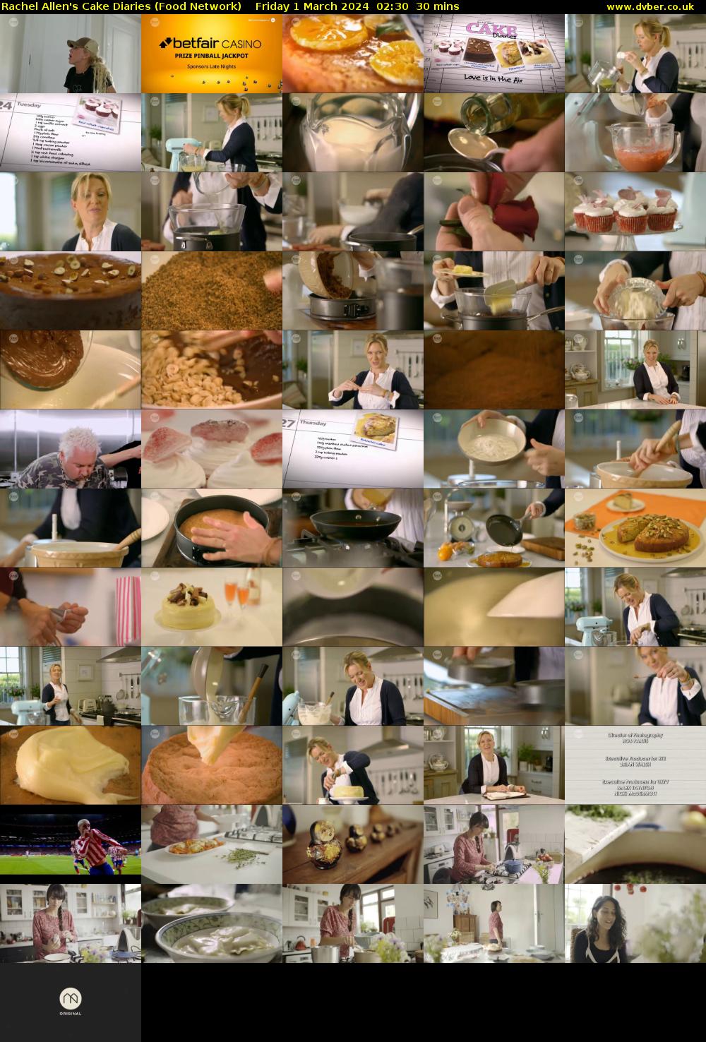 Rachel Allen's Cake Diaries (Food Network) Friday 1 March 2024 02:30 - 03:00