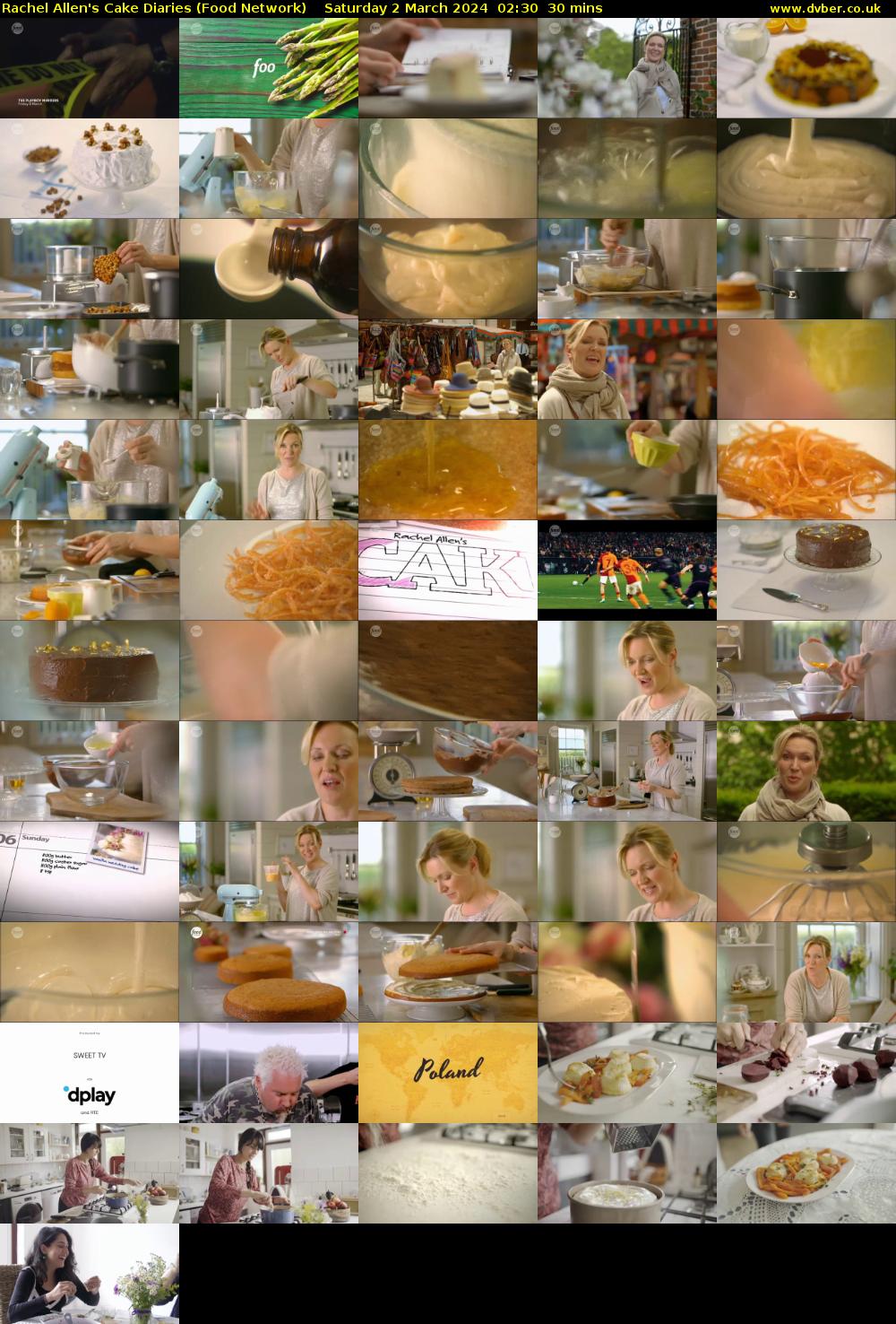 Rachel Allen's Cake Diaries (Food Network) Saturday 2 March 2024 02:30 - 03:00