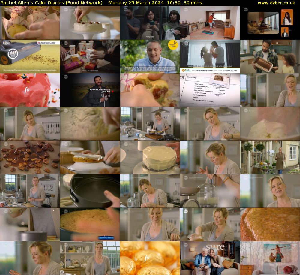 Rachel Allen's Cake Diaries (Food Network) Monday 25 March 2024 16:30 - 17:00