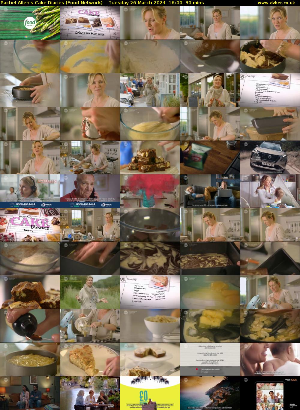Rachel Allen's Cake Diaries (Food Network) Tuesday 26 March 2024 16:00 - 16:30