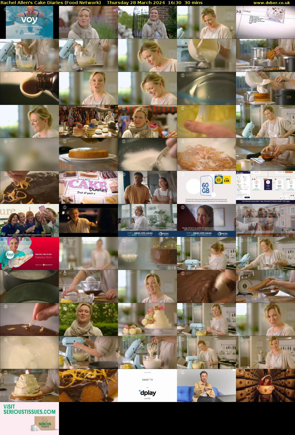 Rachel Allen's Cake Diaries (Food Network) Thursday 28 March 2024 16:30 - 17:00