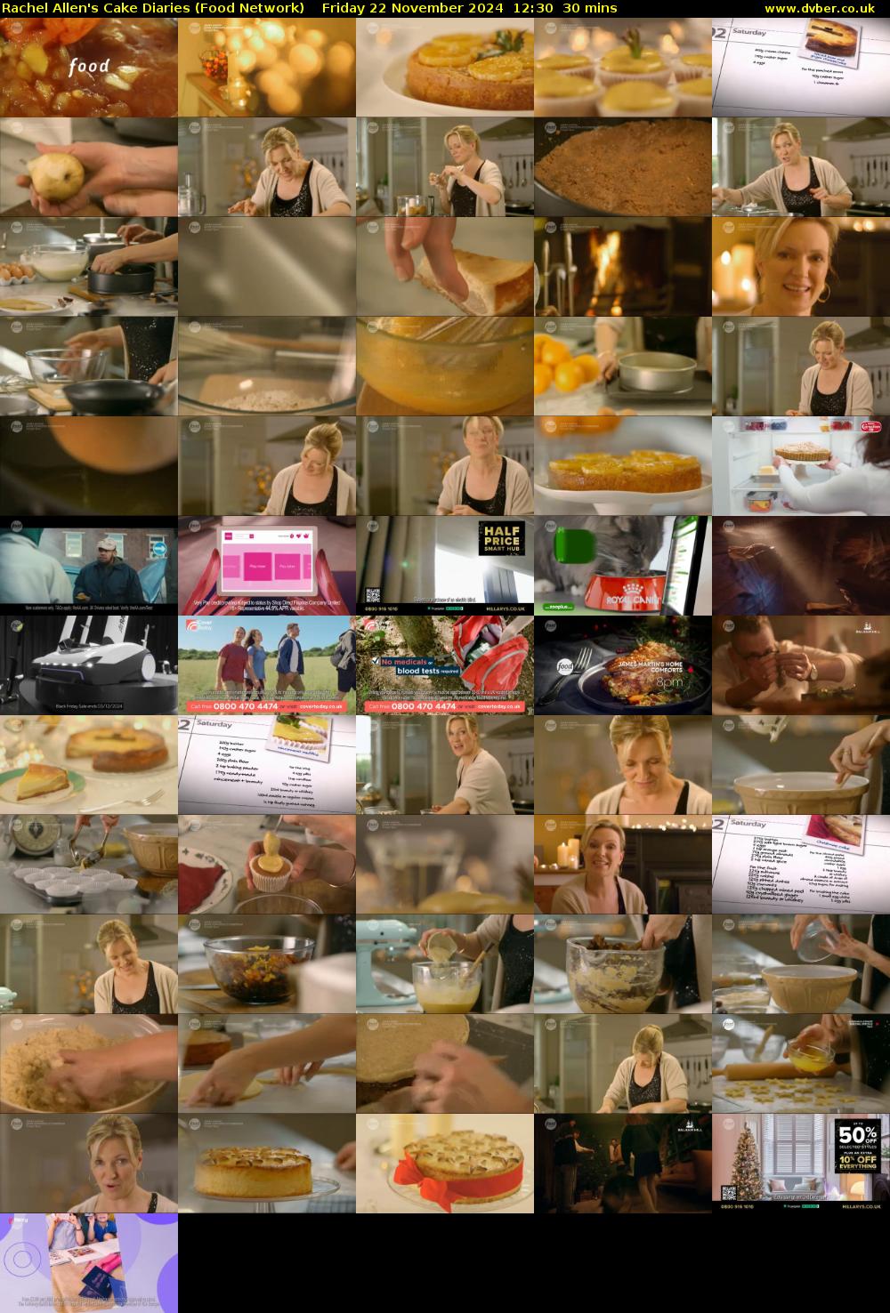 Rachel Allen's Cake Diaries (Food Network) Friday 22 November 2024 12:30 - 13:00