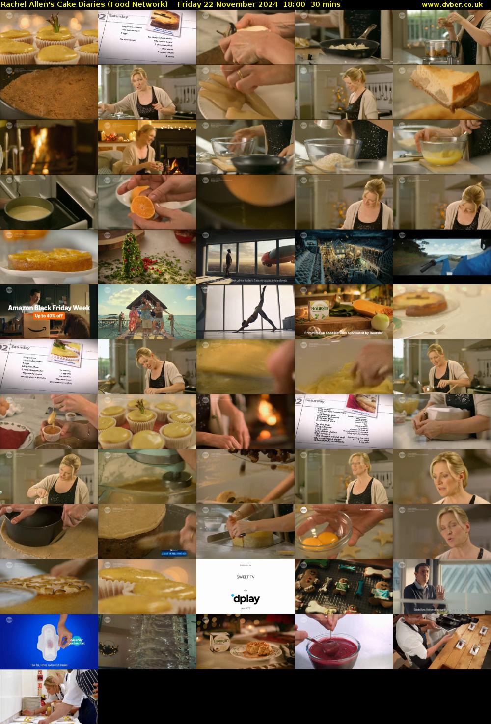 Rachel Allen's Cake Diaries (Food Network) Friday 22 November 2024 18:00 - 18:30