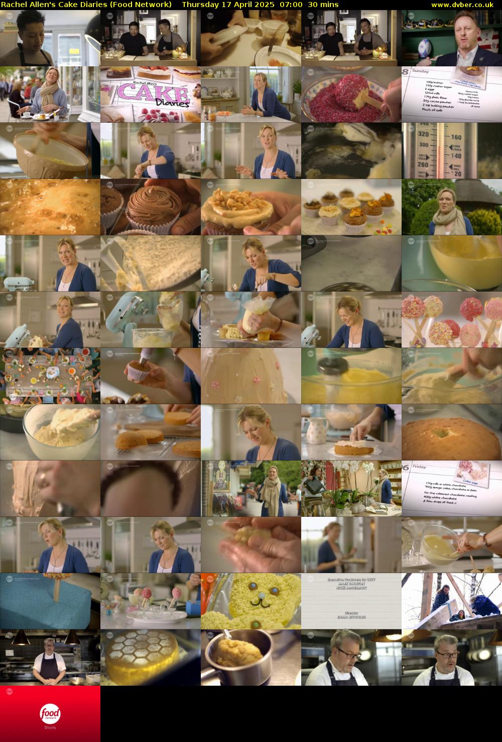 Rachel Allen's Cake Diaries (Food Network) Thursday 17 April 2025 07:00 - 07:30