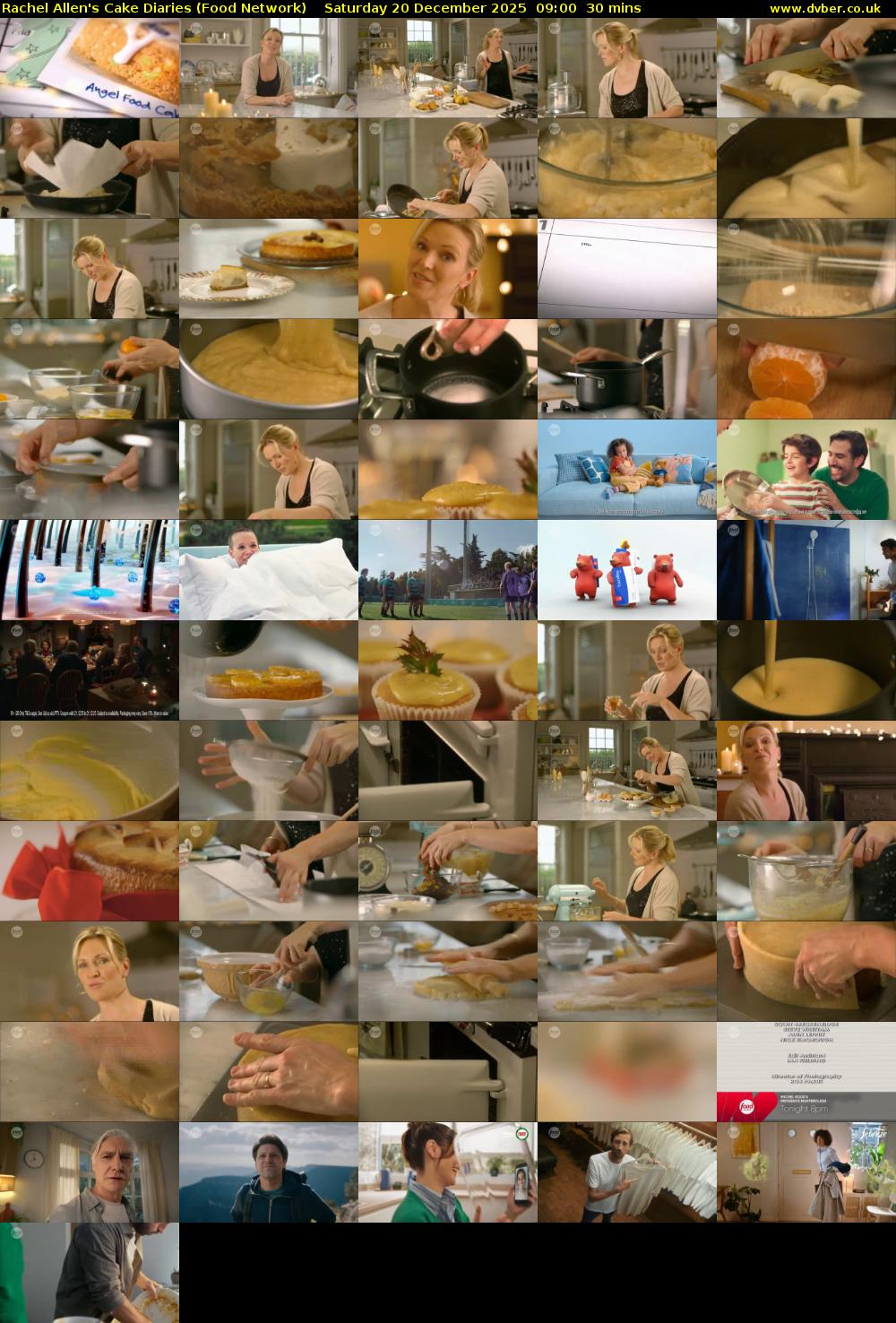Rachel Allen's Cake Diaries (Food Network) Saturday 20 December 2025 09:00 - 09:30