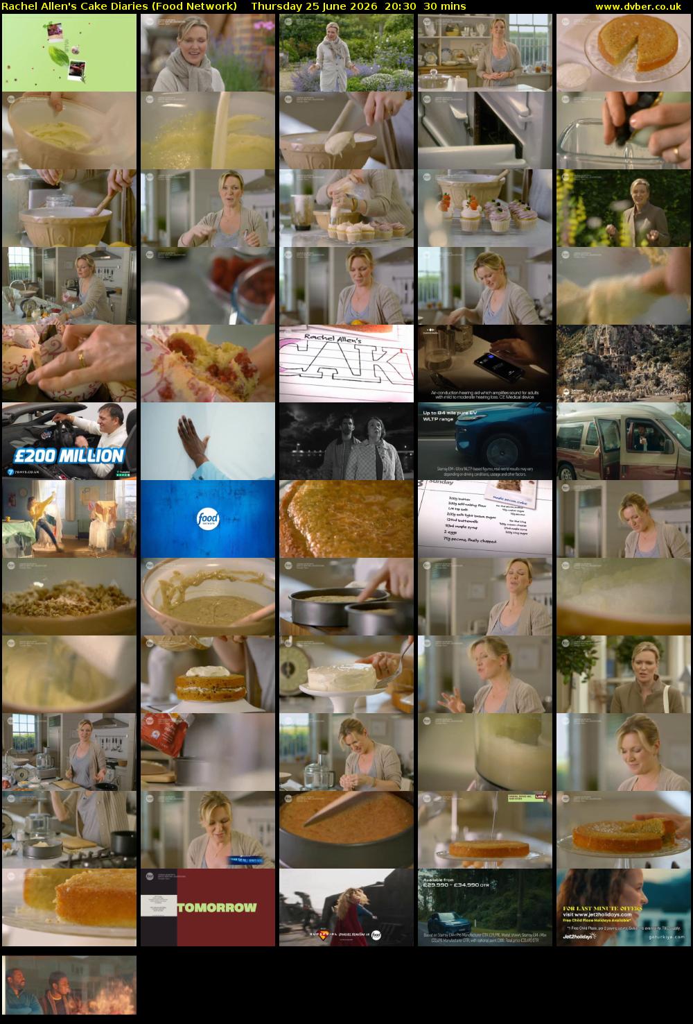 Rachel Allen's Cake Diaries (Food Network) Thursday 25 June 2026 20:30 - 21:00