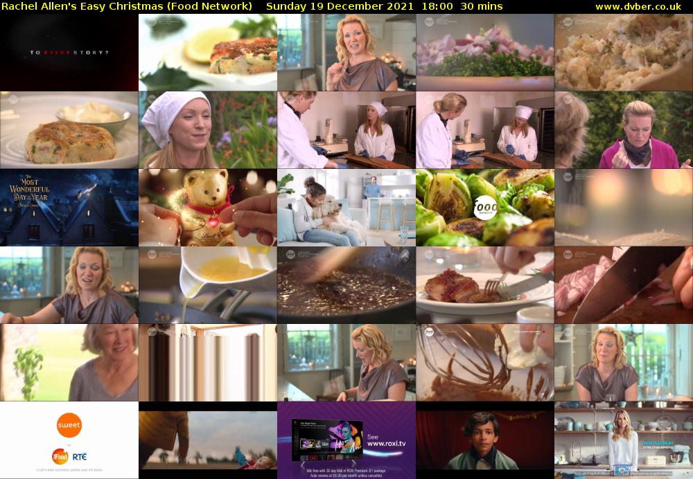 Rachel Allen's Easy Christmas (Food Network) Sunday 19 December 2021 18:00 - 18:30