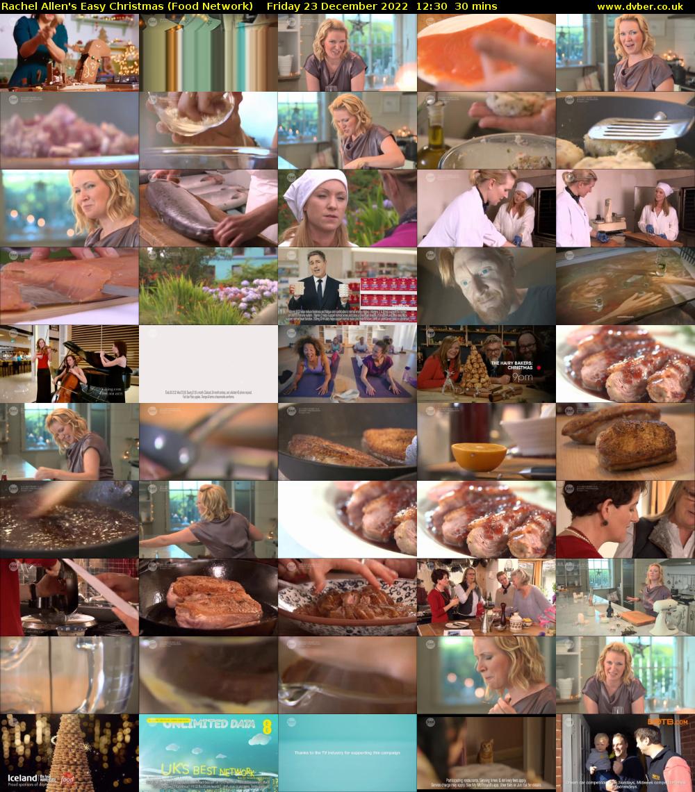 Rachel Allen's Easy Christmas (Food Network) Friday 23 December 2022 12:30 - 13:00