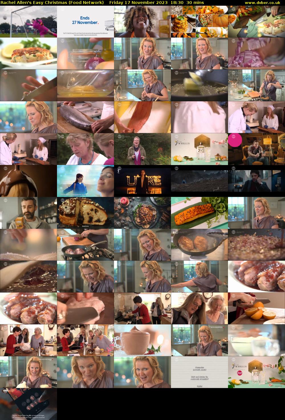 Rachel Allen's Easy Christmas (Food Network) Friday 17 November 2023 18:30 - 19:00