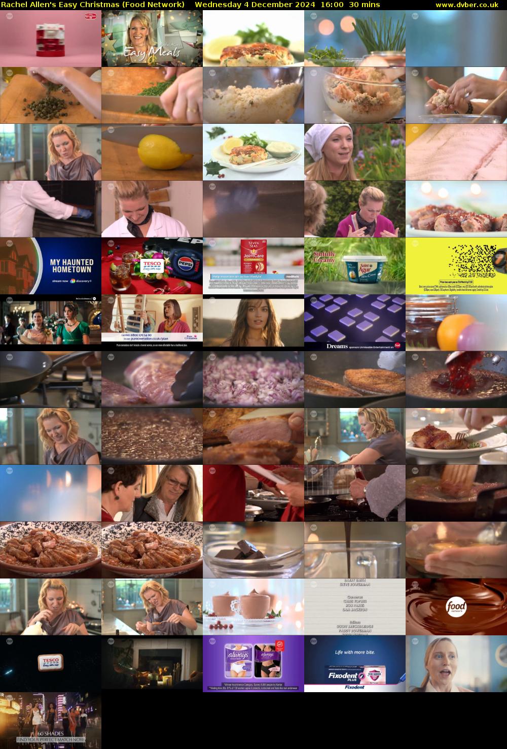 Rachel Allen's Easy Christmas (Food Network) Wednesday 4 December 2024 16:00 - 16:30