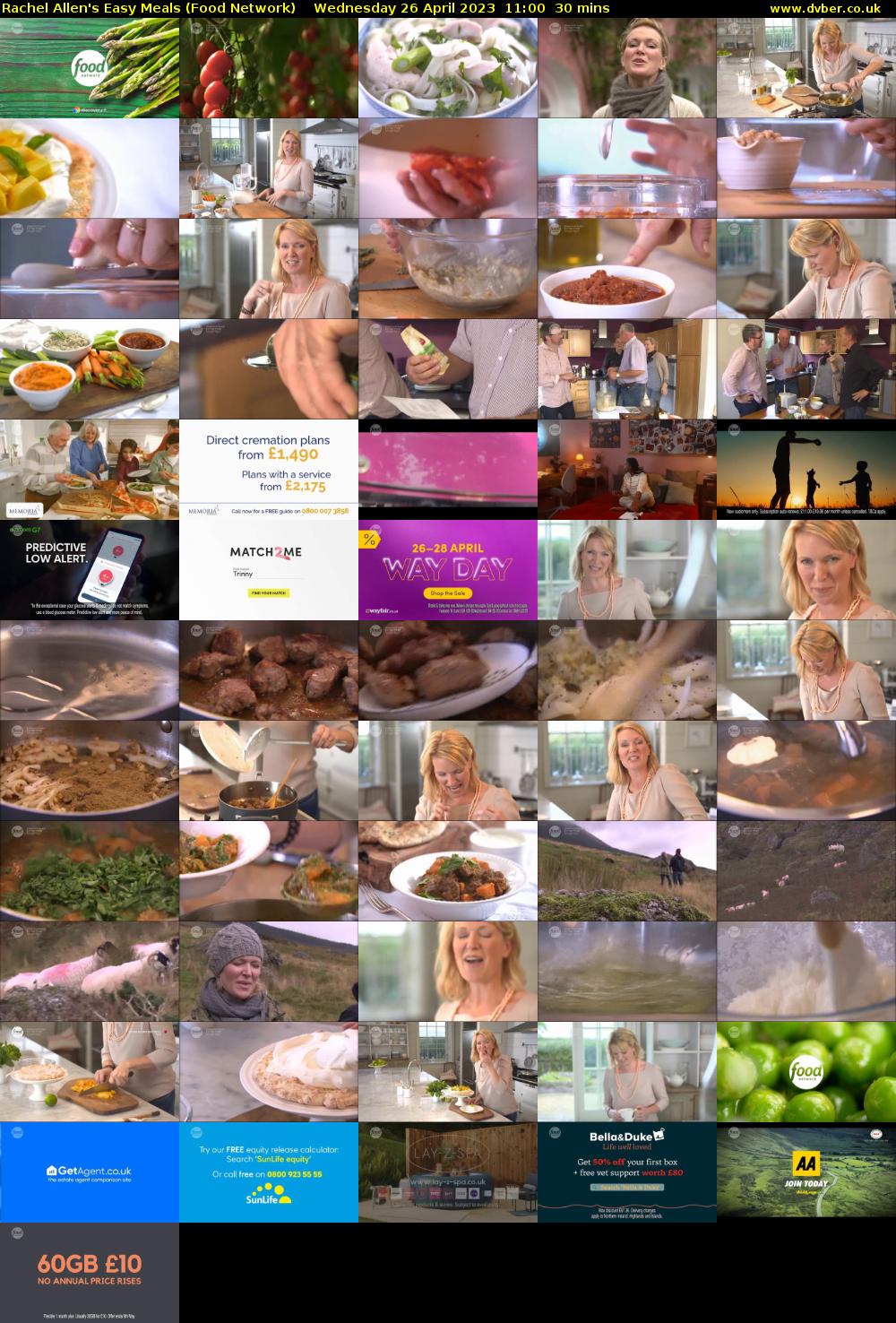Rachel Allen's Easy Meals (Food Network) Wednesday 26 April 2023 11:00 - 11:30