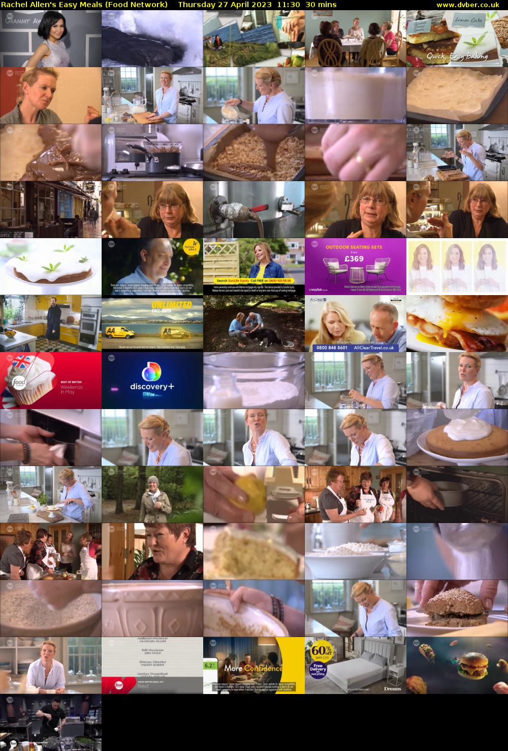 Rachel Allen's Easy Meals (Food Network) Thursday 27 April 2023 11:30 - 12:00