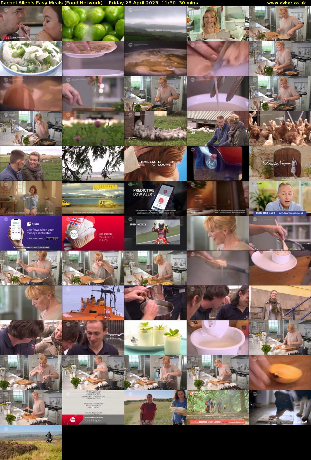 Rachel Allen's Easy Meals (Food Network) Friday 28 April 2023 11:30 - 12:00