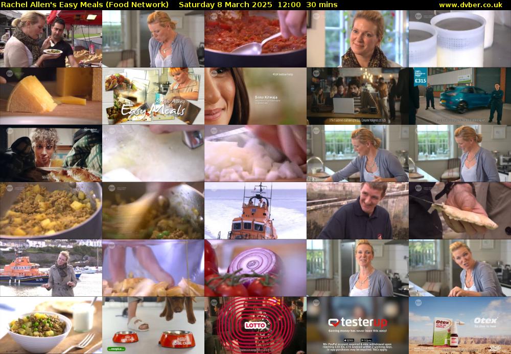 Rachel Allen's Easy Meals (Food Network) Saturday 8 March 2025 12:00 - 12:30