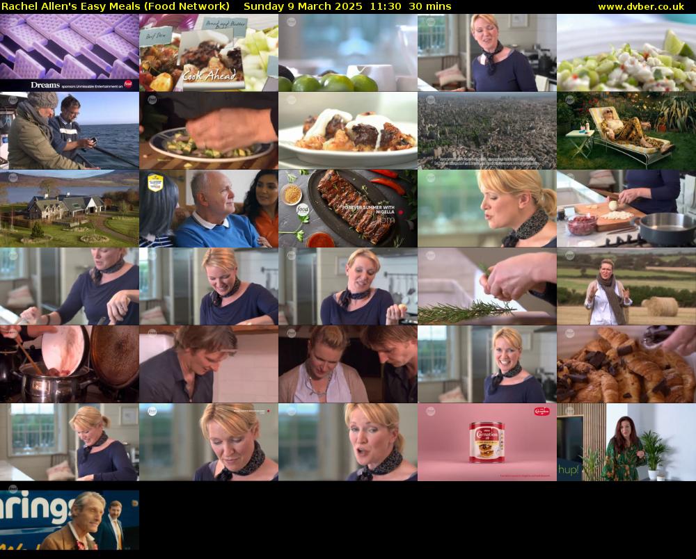 Rachel Allen's Easy Meals (Food Network) Sunday 9 March 2025 11:30 - 12:00