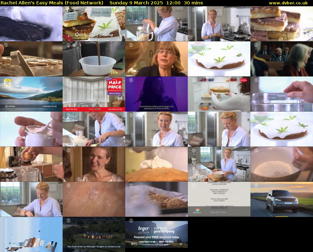 Rachel Allen's Easy Meals (Food Network) Sunday 9 March 2025 12:00 - 12:30