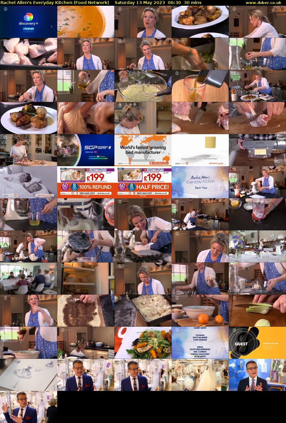 Rachel Allen's Everyday Kitchen (Food Network) Saturday 13 May 2023 06:30 - 07:00