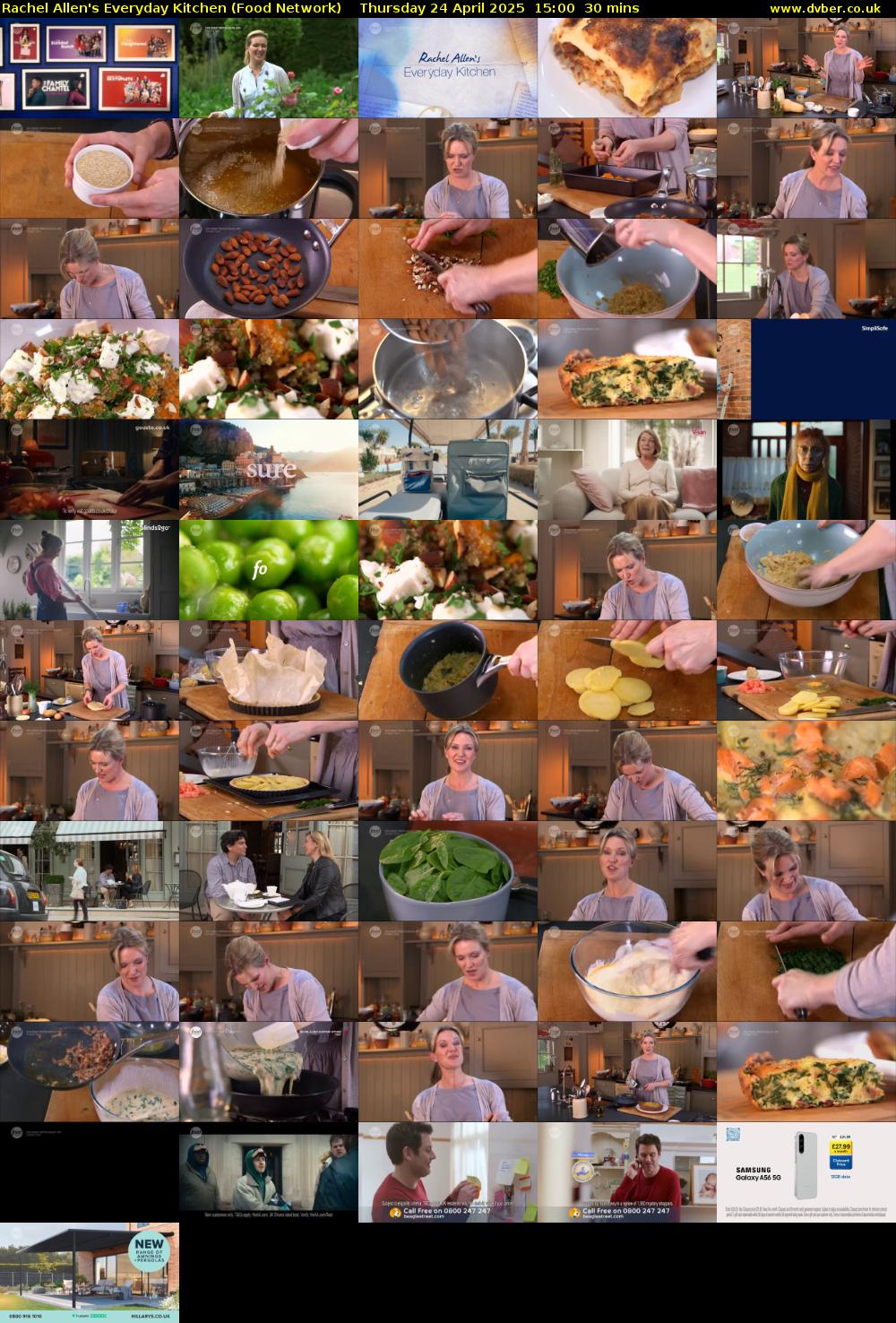 Rachel Allen's Everyday Kitchen (Food Network) Thursday 24 April 2025 15:00 - 15:30