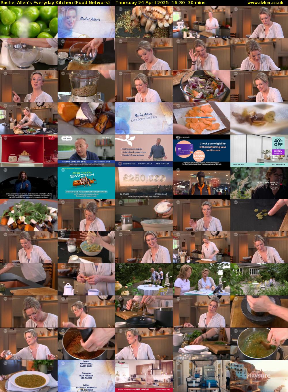 Rachel Allen's Everyday Kitchen (Food Network) Thursday 24 April 2025 16:30 - 17:00