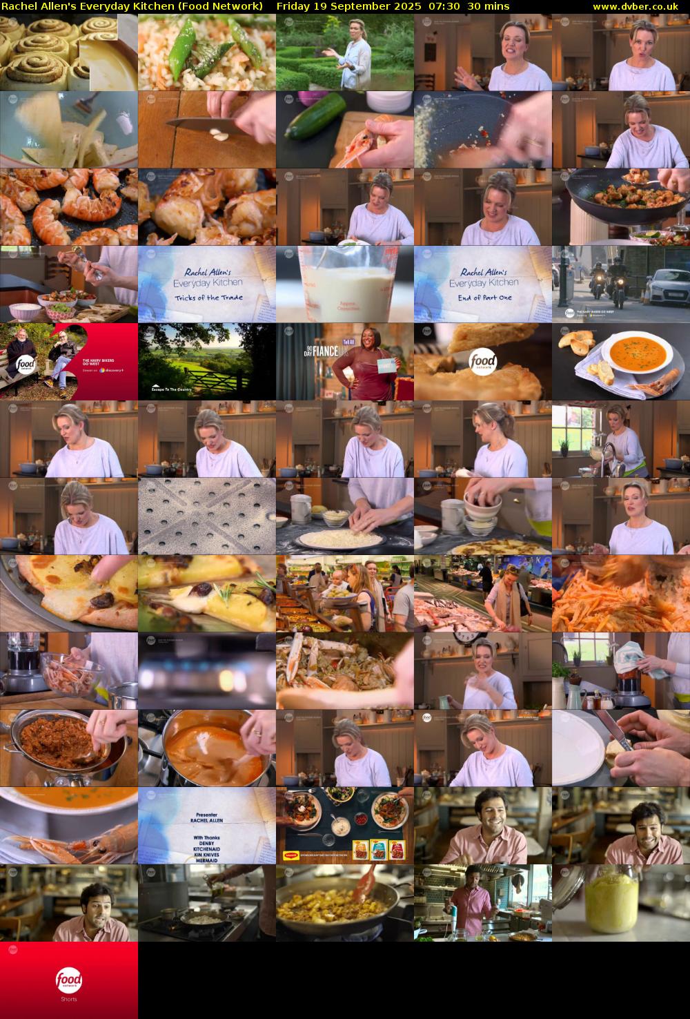 Rachel Allen's Everyday Kitchen (Food Network) Friday 19 September 2025 07:30 - 08:00