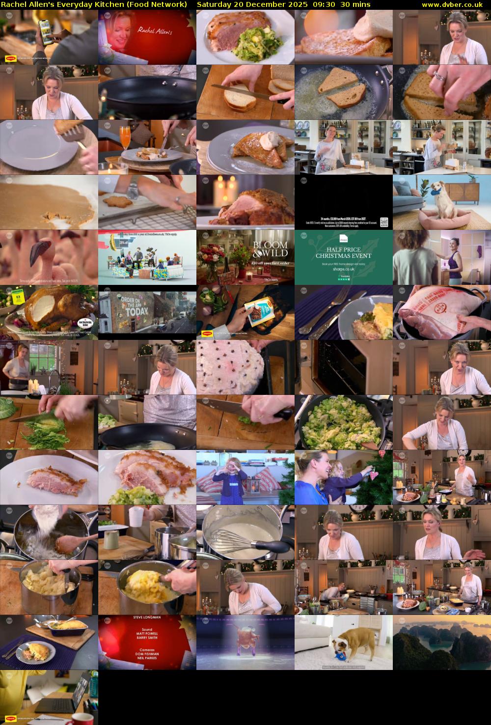 Rachel Allen's Everyday Kitchen (Food Network) Saturday 20 December 2025 09:30 - 10:00