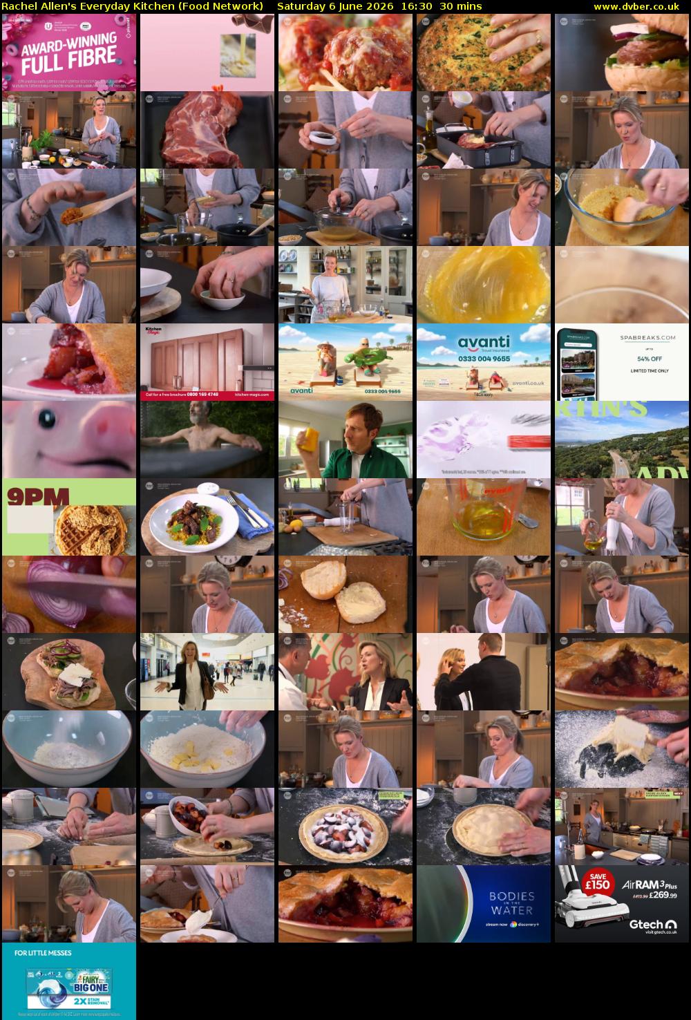 Rachel Allen's Everyday Kitchen (Food Network) Saturday 6 June 2026 16:30 - 17:00